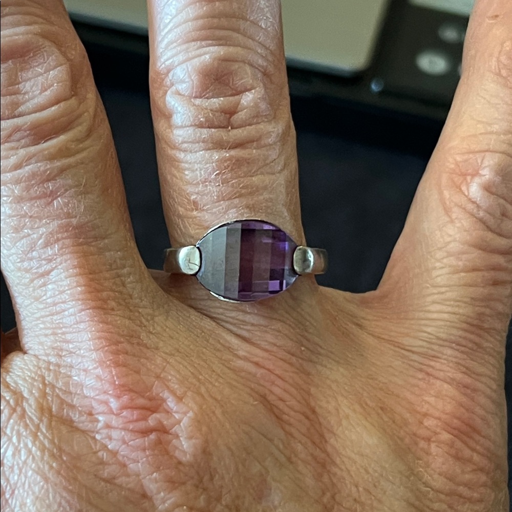 NF 925 purple cubic zirconia ring size 8.5